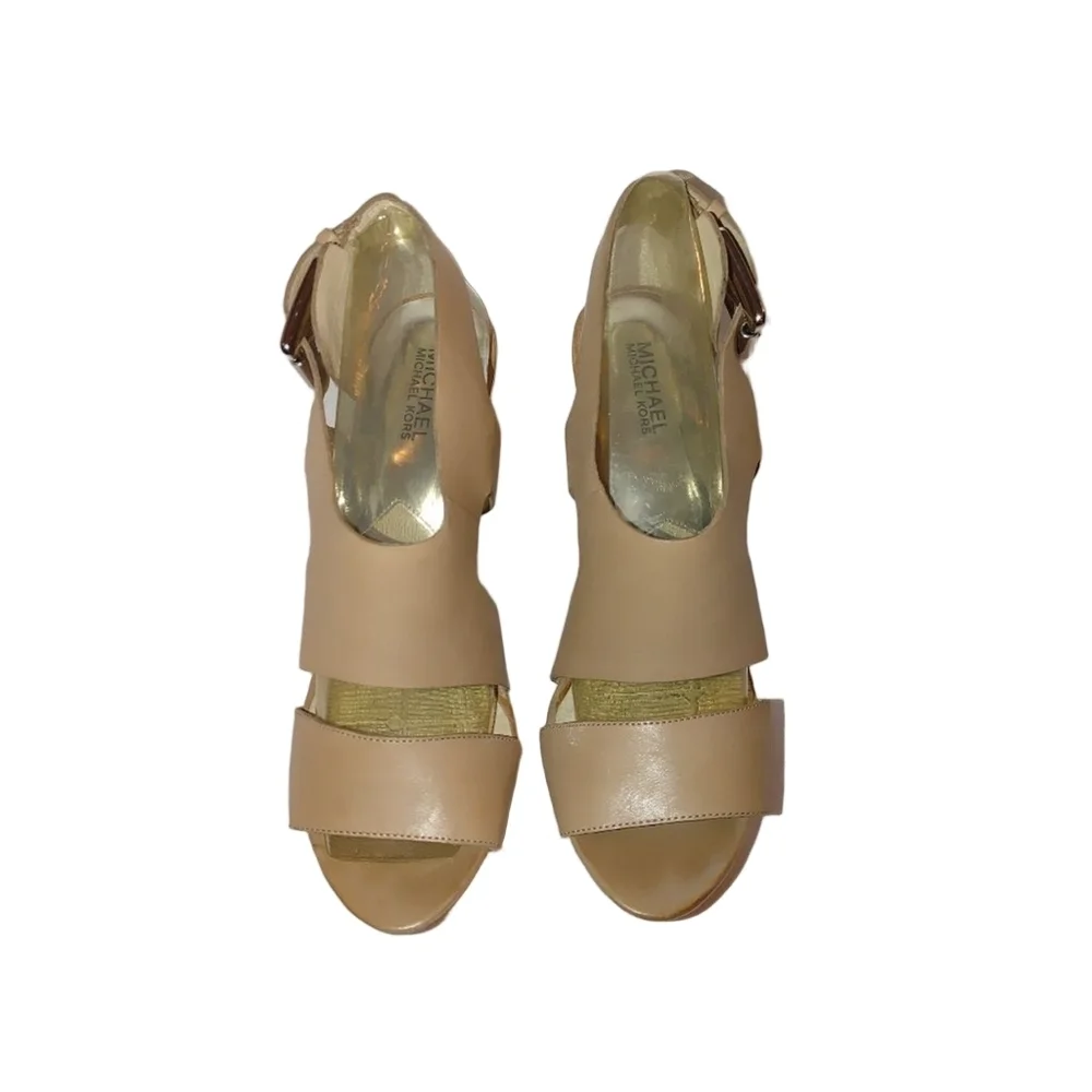 Michael Kors Carla Leather Platform Heel Size 10